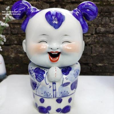 TƯỢNG TIỂU ĐỒNG CHÚC PHÚC MEN CHÀM